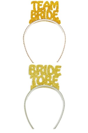 Bride To Be Party-Set (1 Gürtel – 10 Luftballons – 10 Tattoos – 10 Kronen) Team Bride Bachelorette Concept Gold - 9