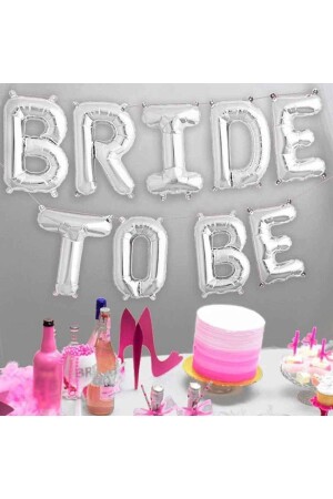 Bride To Be Yazılı Folyo Balon Konsept Gümüş Renkli Gri Bekarlığa Veda Partisi Büyük Balon - 2