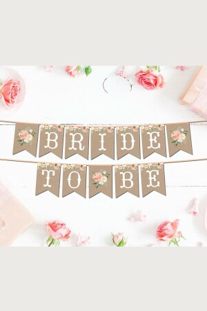 Bride To Be Yazılı Temalı Bekarlığa Veda Partisi Konsepti 2 Metre Karton Ipli Yazı Flama Banner - 3