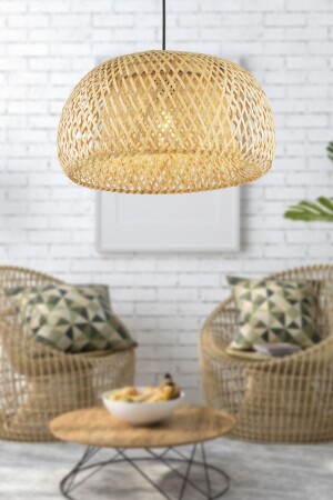 Briella Einzel-Rattan-Wohnzimmer-Kronleuchter im modernen Design - 2