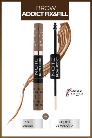 Brow Addict Fix&Fill 01 – Augenbrauenschatten und Mascara 2 in 1 - 2