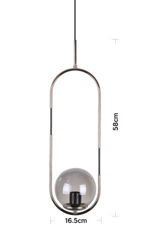 Bubble Lamp Gümüş Renk Kaplamalı Füme Camlı Sarkıt SSJAA10AA - 5