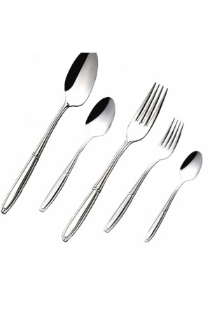 Buket Plain Bright Messerloses Gabel-Löffel-Set 60-teilig 18/10 River Buket 60 - 5