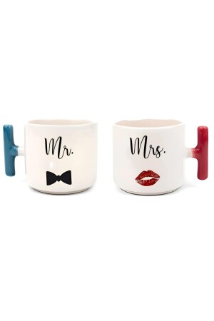 Bunte T-Griffe, von Mr. und Mrs. entworfene Latte-Cup-Modelle und Lederarmband, Geschenk ÖZG-00019051977 - 2