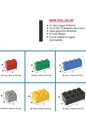 Bunte Welt-Minilego-Blöcke, 214 Teile, 2 grüne Basis, 2 Figuren - 6