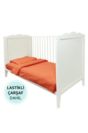 Bürümcük Musselin-Baby-Bettwäsche-Set, Bio-Baby-Schlafset, Bettbezug für Kinderbett, Baumwolle, Baby-Bettbezug-Set jmk162 - 5