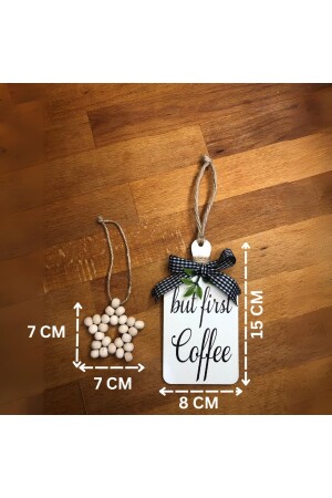 But First Coffee Coffee Corner, skandinavisches Küchenschrank-Ornament und Holzstern, 2er-Set - 4