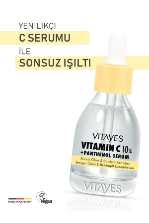 C Vitamini %10 Ve Panthenol Cilt Tonu Eşitleyici Leke Karşıtı Aydınlatıcı Nemlendirici Cilt Serumu - 3