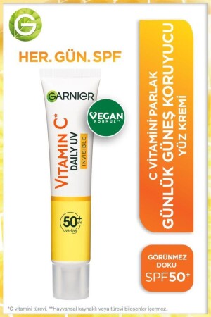 C Vitamini Günlük Güneş Koruyucu Fluid Yüz Kremi Görünmez Doku Spf50 40ml - 2