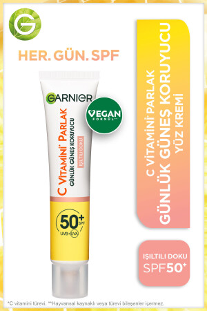 C Vitamini Parlak Günlük Uv Korumalı Güneş Yüz Kremi Spf50 Işıltılı Doku 40ml - 3