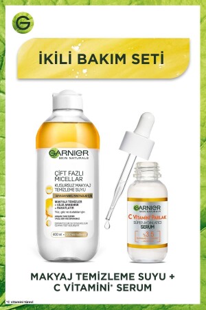 C Vitamini Parlak Süper Aydınlatıcı Serum 30 ml &çift Fazlı Micellar Kusursuz Makyaj Temizleme Suyu PKTCVTMNSRMMCLR - 1