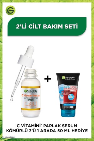 C Vitamini Parlak Süper Aydınlatıcı Serum 30ml & Kömürlü 3'ü 1 Arada Siyah Nokta Karşıtı 50 Ml - 1