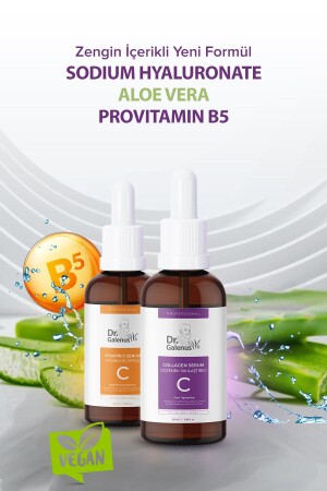 C Vitamini Ve Kolajen 2'li Bakım Serum Seti (ALEO VERA- PROVİTAMİN B5- HYALÜRONİK ASİT) (40 ML) - 4