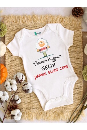 Cactus Baby Baby Holiday Eid Lamm Buchstaben bedruckter Baumwoll-Weiß-Baby-Body CBBAYRAMLIKKUZU89 - 1