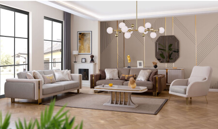 CaddeYıldız Gold Sofa Set V2 - 3