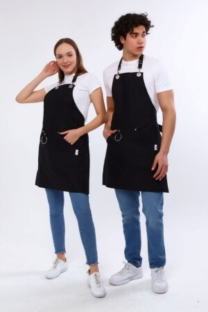 Cafe- Barista- Kuaför- Barmen- Çiçekçi- Mutfak Önlük- Leke Tutmaz- Kafe. Siyah - 7