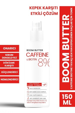 Caffeine Biotine Yavaş Uzayan Kepeklenen Saçlar için Tonik 150 ML - 3