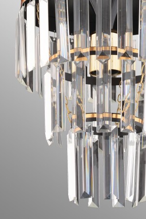 Çağla Single Black Three Floor Crystal Modern Lighting 1024 - 5