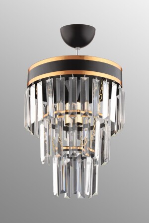 Çağla Single Black Three Floor Crystal Modern Lighting 1024 - 6