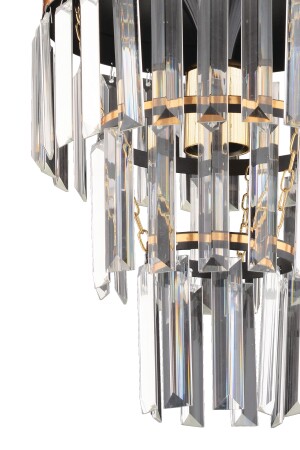 Çağla Single Black Three Floor Crystal Modern Lighting 1024 - 8