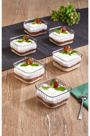 Calo Set mit 6 quadratischen Servierschalen für Desserts und Snacks 6LIMAGNOLIA - 1