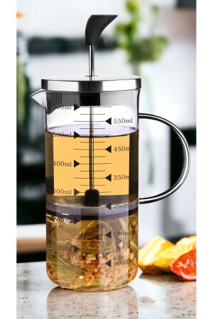 Cambu 600 ml 3-in-1 (feuerbeständige) French-Press-Teekanne – Messbecher - 2