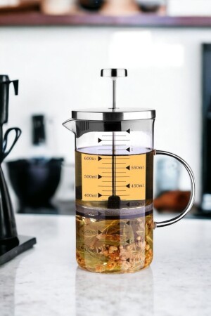 Cambu 600ml 3 Ü 1 Arada (ATEŞE DAYANIKLI) French Press Demlik- Ölçü Kabı - 3