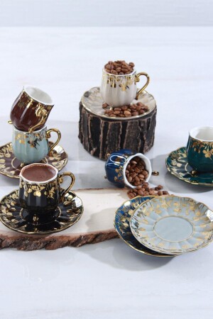 Camila Set mit 6 Porzellan-Kaffeetassen HXF-011658/12TY - 5