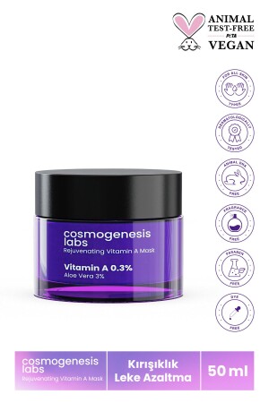 Canlandıran A Vitamini Maske 50ml Vegan Kuruluk Önleyici Gençleştirici (%0.3 RETİNOL-%3 ALOE VERA) CGL204 - 1