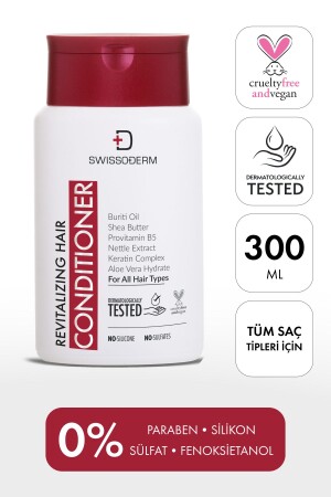 Canlandırıcı Saç Kremi- Tüm Saçlar- Vegan- Silikonsuz- Sülfatsız- Keratin- Kolay Şekillendirme 300ml - 2