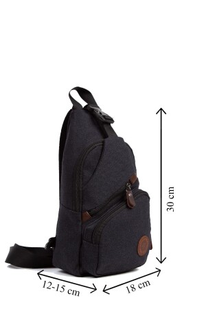 Canvas Unisex Schwarz Cross Schulter- und Hüfttasche Tägliche Reisetasche (GRÖSSE 30-EN18) - 4