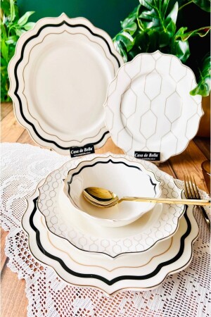 Canyon 140-teiliges Bone China-Geschirrset für 12 Personen, Gabel-Löffel-Set und Tischset-Set 0TR5180 - 4