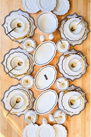 Canyon 140-teiliges Bone China-Geschirrset für 12 Personen, Gabel-Löffel-Set und Tischset-Set 0TR5180 - 10