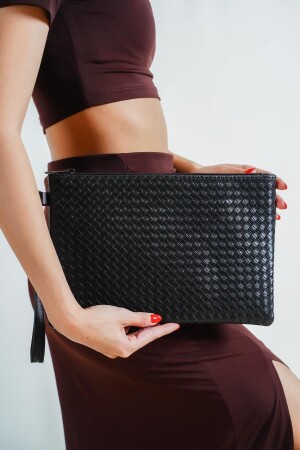 Capone gestrickte gemusterte Paris 222 schwarze Damen-Clutch - 2