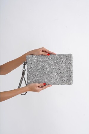 Capone Paris Gümüş Kadın Clutch Çanta - 7