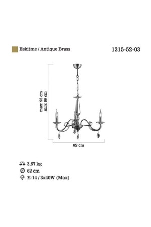 Castro 3 Lure Antik E14 Kronleuchter 1315-52-03 - 5