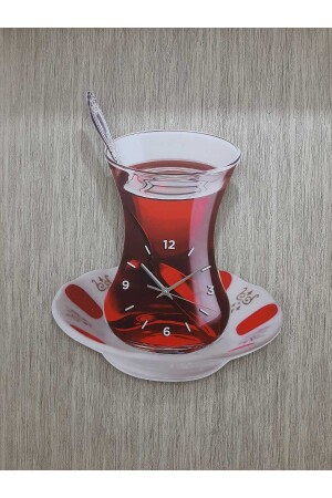 Çay model mutfak duvar Saati 45x30 Cm Uv Baskılı - 5