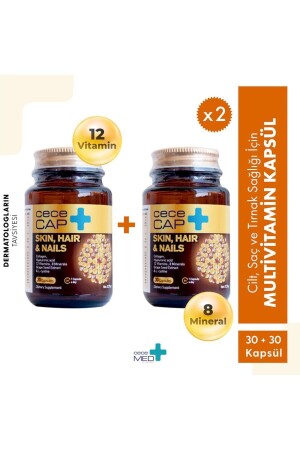 Cececap 12 Vitamine 8 Mineralien 2 x 30 Kapseln Multivitamin für gesunde Haare und Nägel - 3