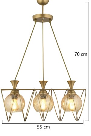 Celina Glas-Kronleuchter, antik, 3-teilig, 63893 - 8