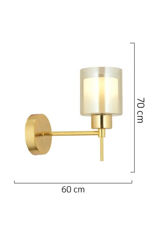 Cemre 4-teiliges goldenes Kronleuchter-Scope-Set im modernen Design für Schlafzimmer und Wohnzimmer, 3-teiliges Kronleuchter-Scope-Set 7000-5328-08-GD-03 - 5