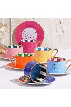 Cerrahoğlu Luxus-Polka-Dot-Set mit 6 Nescafe-Bechern 200 cc FNC-12 - 3