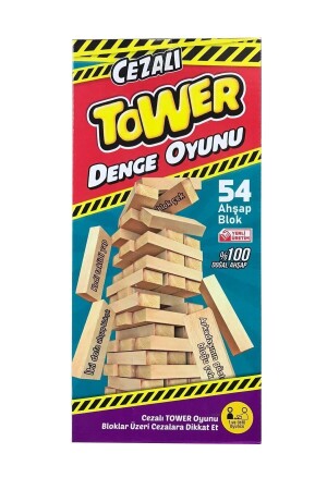 Cezalı Jenga - Denge Oyunu - Doğal Ahşap Jenga CJG-02 - 4