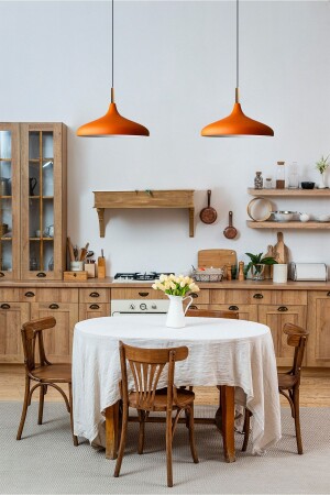 Champion Orange Einzel-Kronleuchter aus Holz, Hängelampe, Wohnzimmer, Küche, Café, Boutique-Lampe, Beleuchtung, Kronleuchter - 5