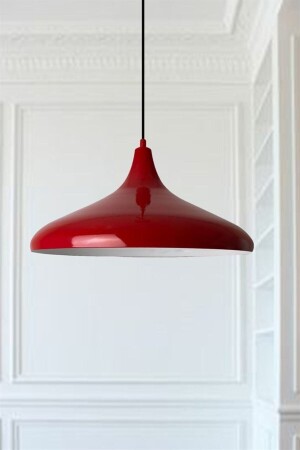 Champion Roter Metall-Kronleuchter, einzelne Hängelampe, Wohnzimmer, Küche, Flur, Büro, Café, Boutique-Lampe, Beleuchtung, BMM2066XXXX04 - 1