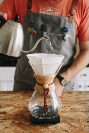 Chemex Cam Kahve Demleme Karafı 400 ml Süzgeçli Karaf Sürahi Filtre Kahve Süzgeci - 2