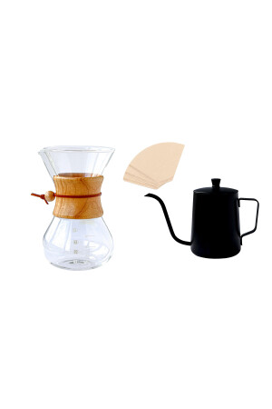 Chemex Filtre Kağıdı Kapaklı Barista Kettel Set - 3