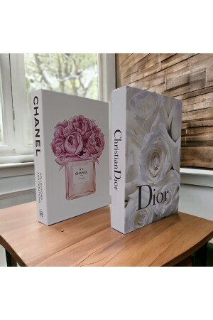 Christian Dior & Chanel 2li dekoratif kutu set Kitap Kutu Set - 4