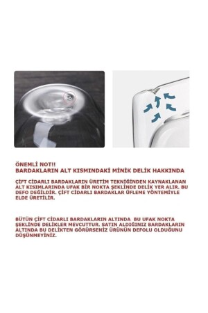 Çift Camlı Çift Cidarlı Cam Kupa 250 Ml Ev Ofis Fincanı Çift Katlı Isı Yalıtımlı Kulplu Cam Bardak - 5