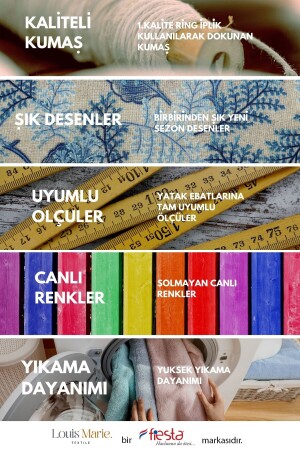 | Çift Kişilik | Pamuk| 4 Parça | Nevresim Takımı | Aden 5448 - 7