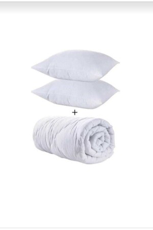 Eco Night Çift Kişilik Yorgan Yastık Set Microfiber Beyaz Yorgan Kışlık Termal Pmuk Yorgan Seti Flores gri - 2